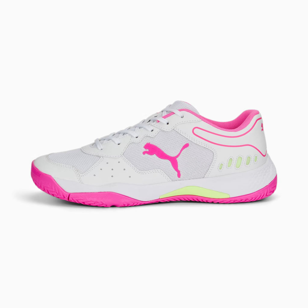 Scarpe da padel bianche da donna con dettagli fucsia Puma Solarsmash RCT