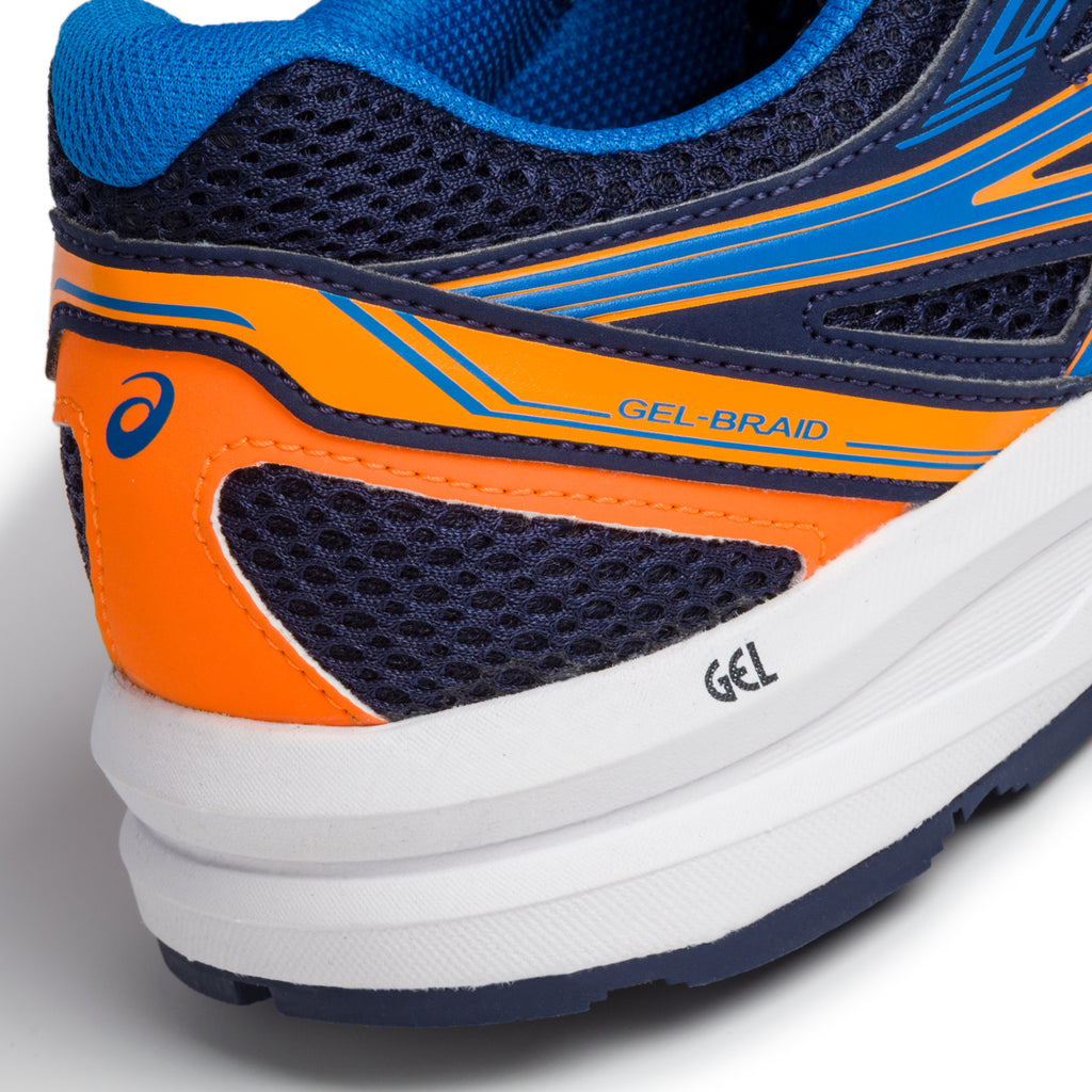 Scarpe da running blu con dettagli arancioni Asics Gel-Braid