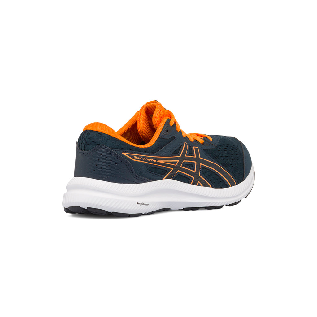 Scarpe da running blu e arancioni con suola ammortizzata Amplifoam Asics Gel Contend 8