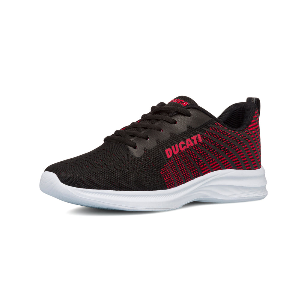 Scarpe sportive nere e rosse da uomo con logo laterale Ducati Radio