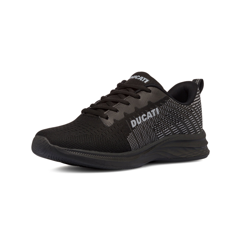 Scarpe sportive nere e grigie da uomo con logo laterale Ducati Radio