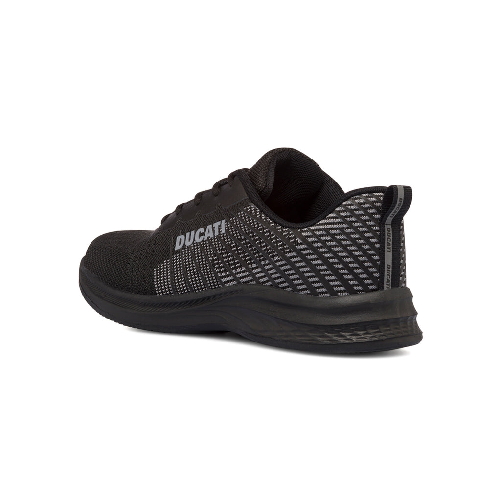 Scarpe sportive nere e grigie da uomo con logo laterale Ducati Radio