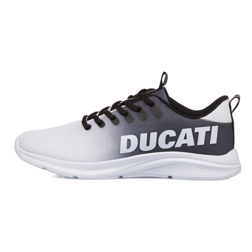 Sneakers bianche e nere da uomo con logo laterale Ducati Shade