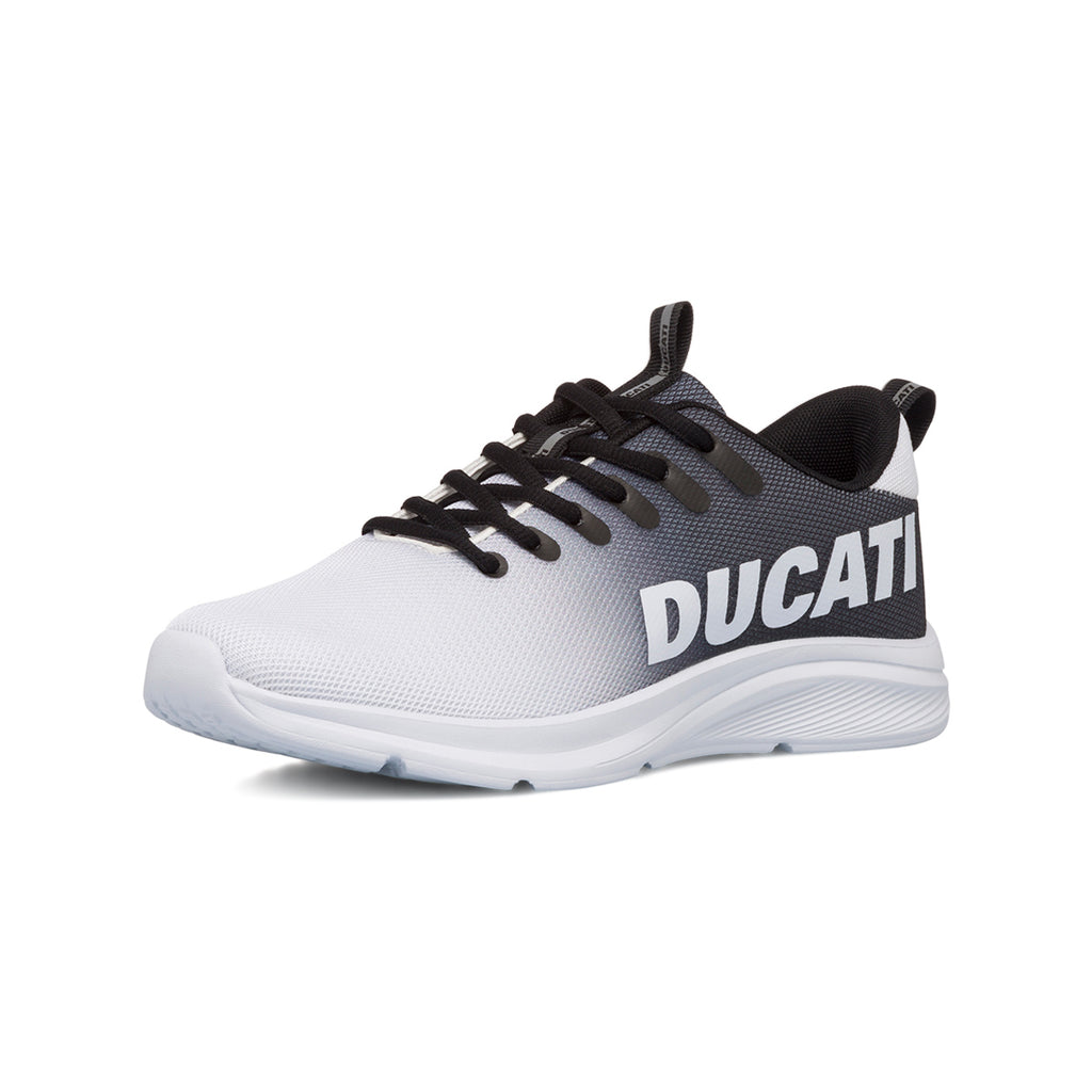 Sneakers bianche e nere da uomo con logo laterale Ducati Shade