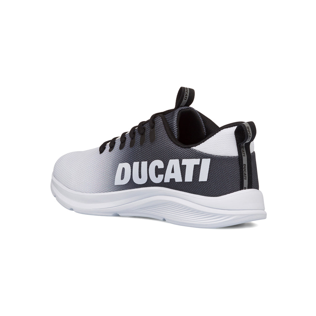 Sneakers bianche e nere da uomo con logo laterale Ducati Shade