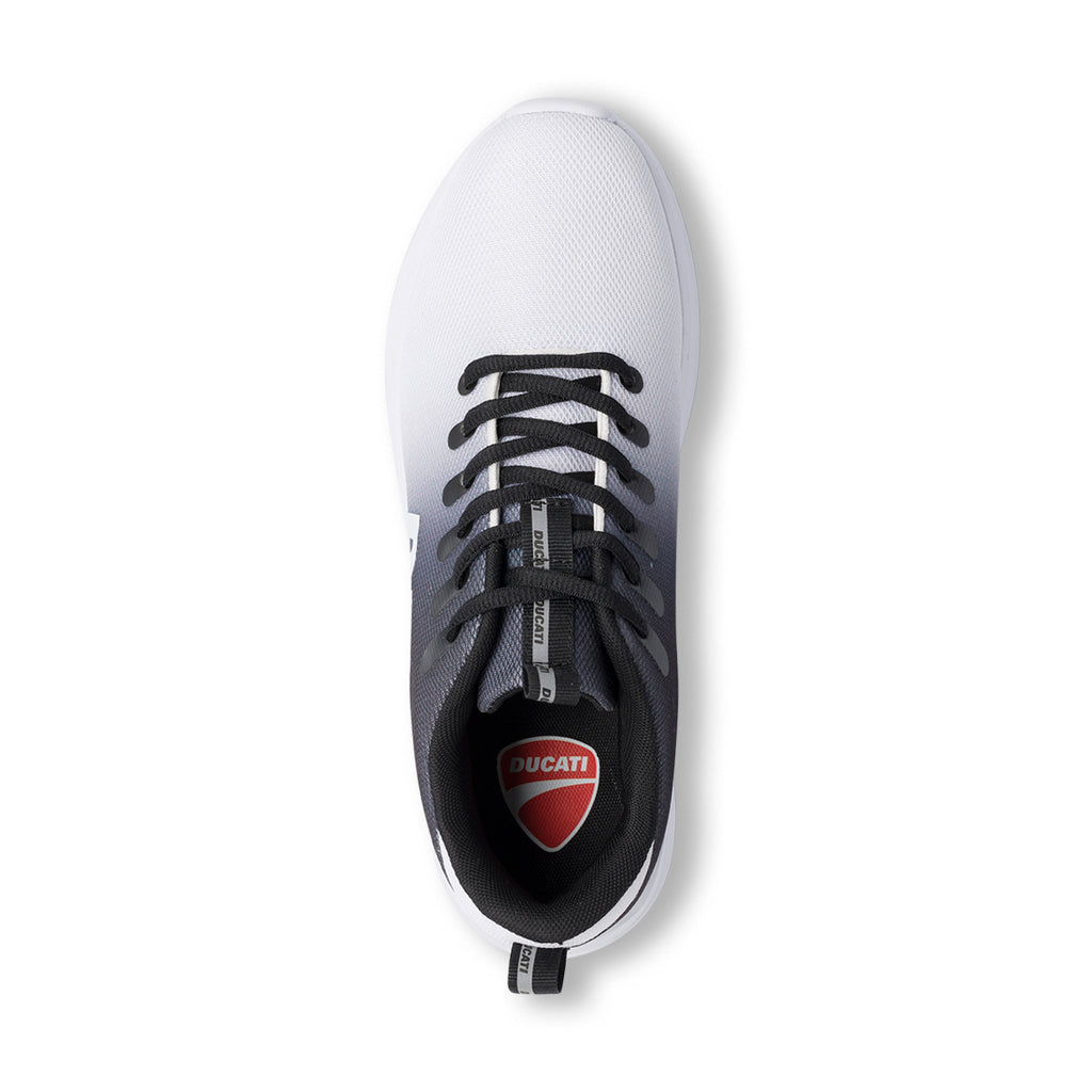 Sneakers bianche e nere da uomo con logo laterale Ducati Shade