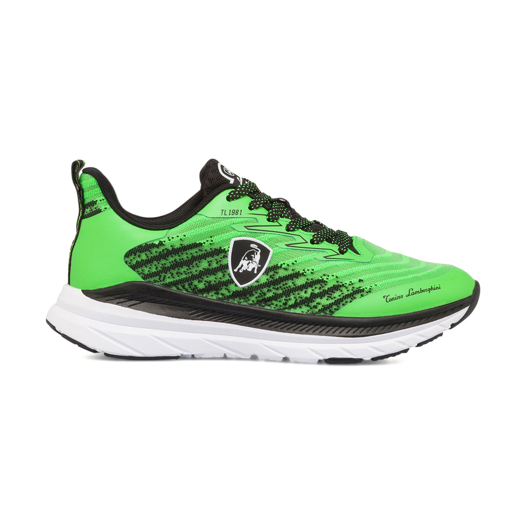 Sneakers verdi e nere da uomo con logo laterale Tonino Lamborghini Raptorkick Signature