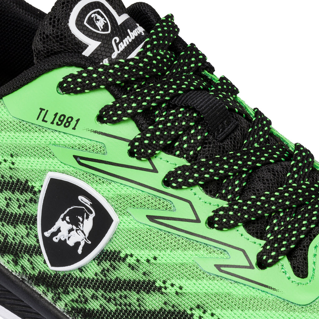 Sneakers verdi e nere da uomo con logo laterale Tonino Lamborghini Raptorkick Signature