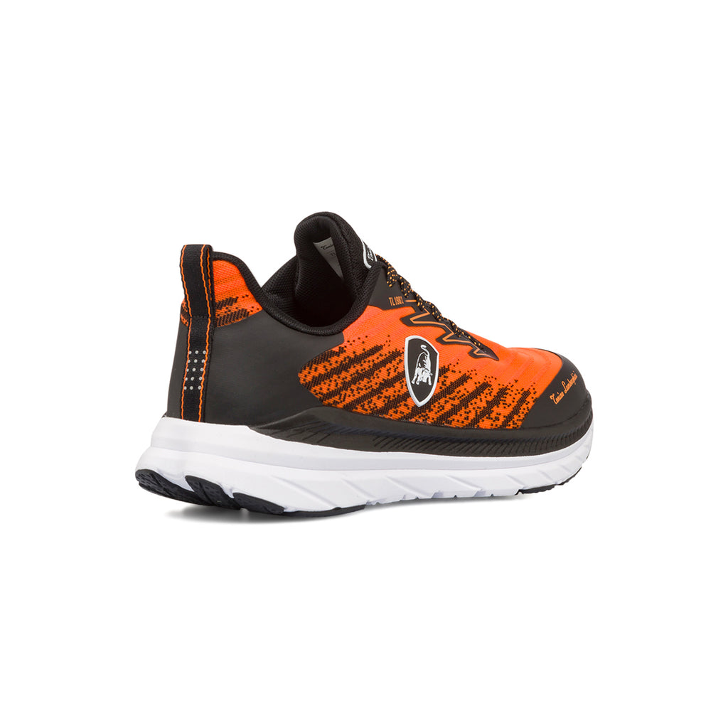 Sneakers arancioni e nere da uomo con logo laterale Tonino Lamborghini Raptorkick Signature