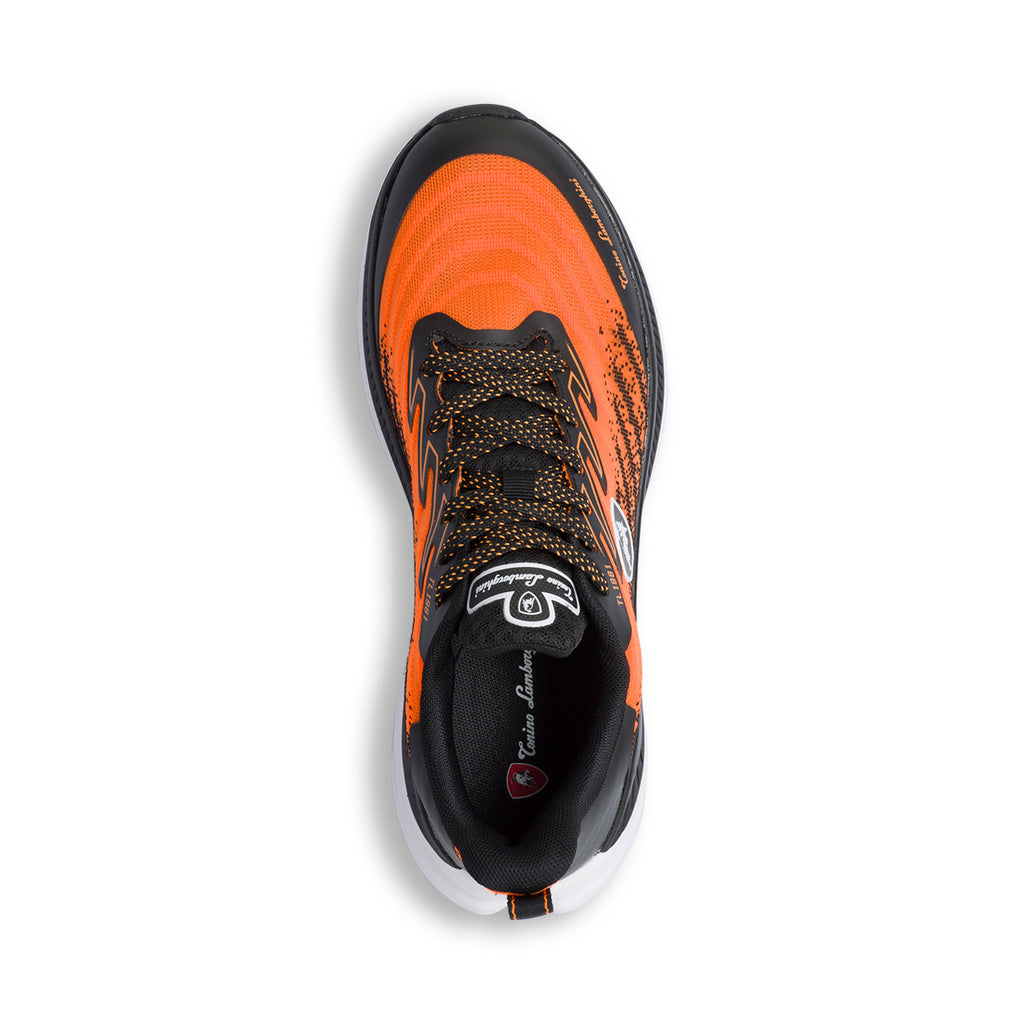 Sneakers arancioni e nere da uomo con logo laterale Tonino Lamborghini Raptorkick Signature