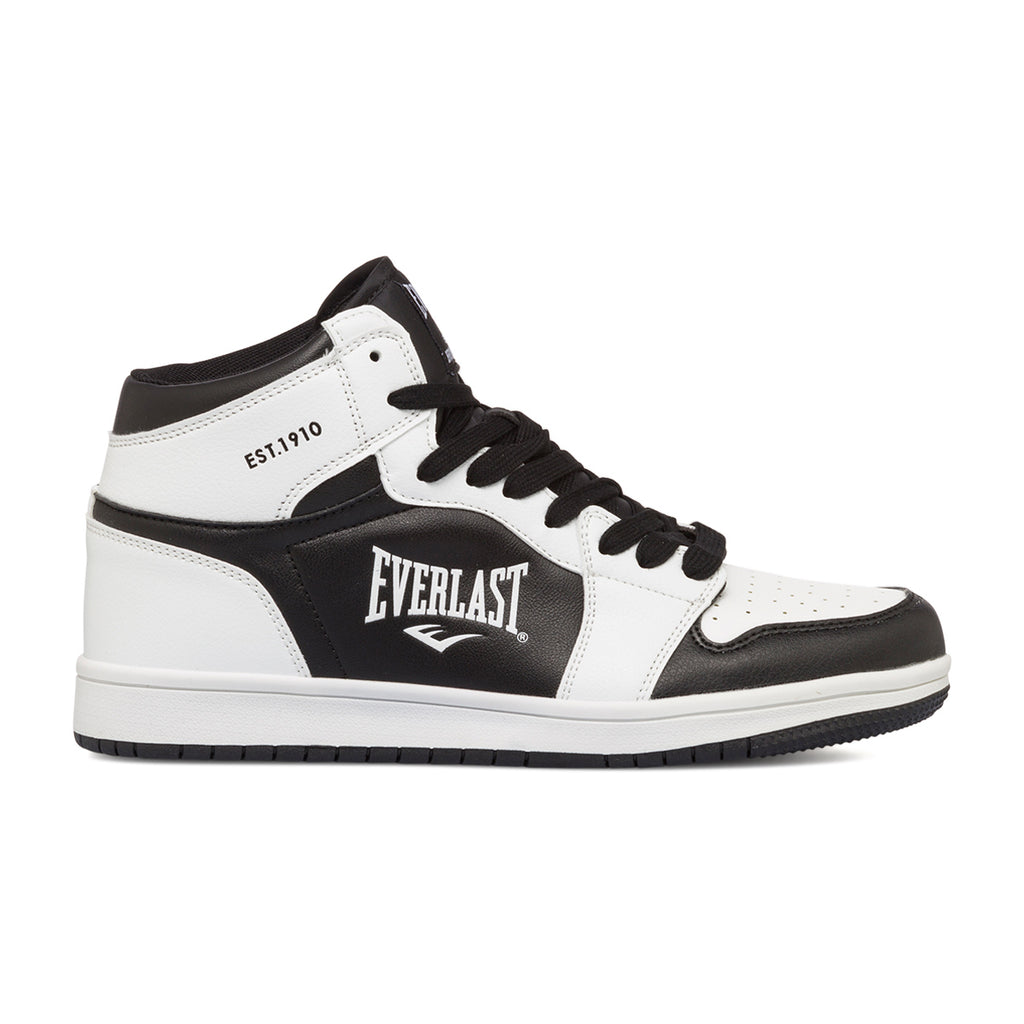 Sneakers alte bianche e nere da uomo con logo laterale Everlast