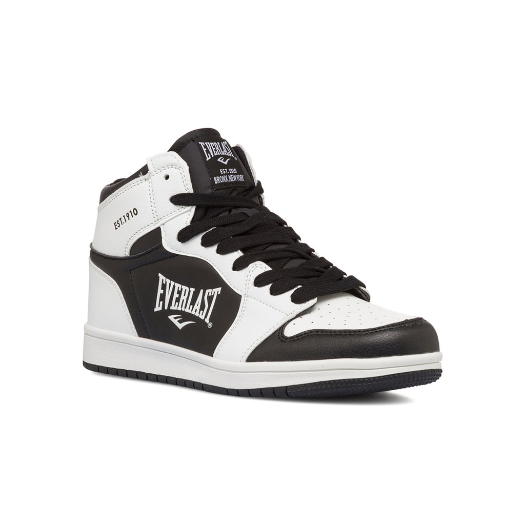 Sneakers alte bianche e nere da uomo con logo laterale Everlast