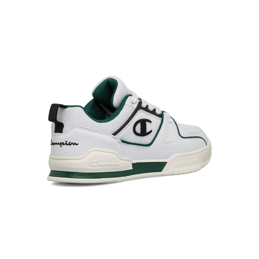 Sneakers bianche e verdi da uomo con logo laterale Champion 3 Point Low