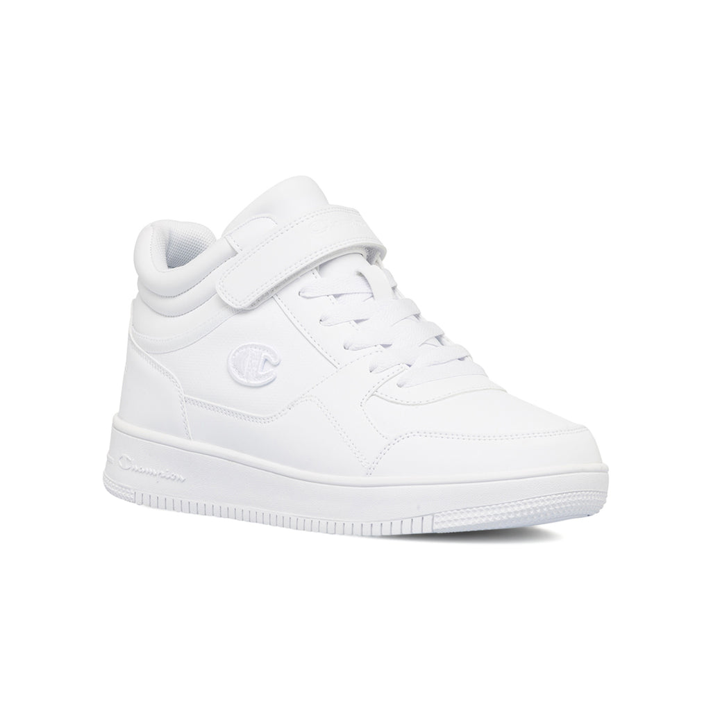 Sneakers alte bianche da uomo con logo laterale Champion Rebound Vintage Mid