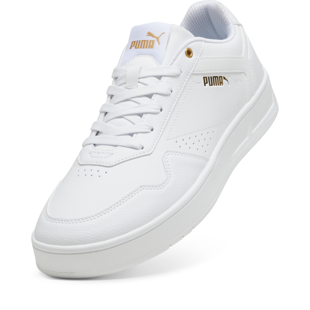 Sneakers bianche da uomo con dettagli oro Puma Court Classic