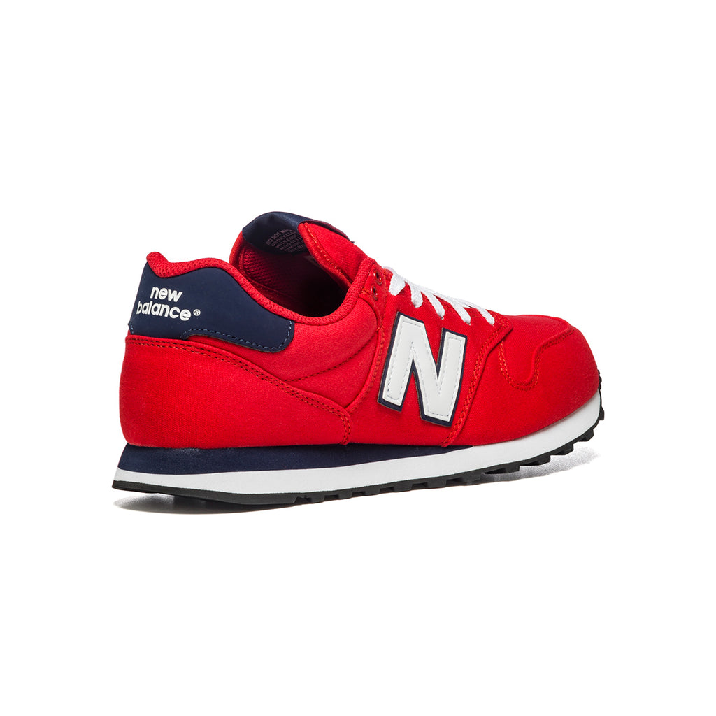 Sneakers rosse in tessuto mesh con logo a contrasto New Balance 500