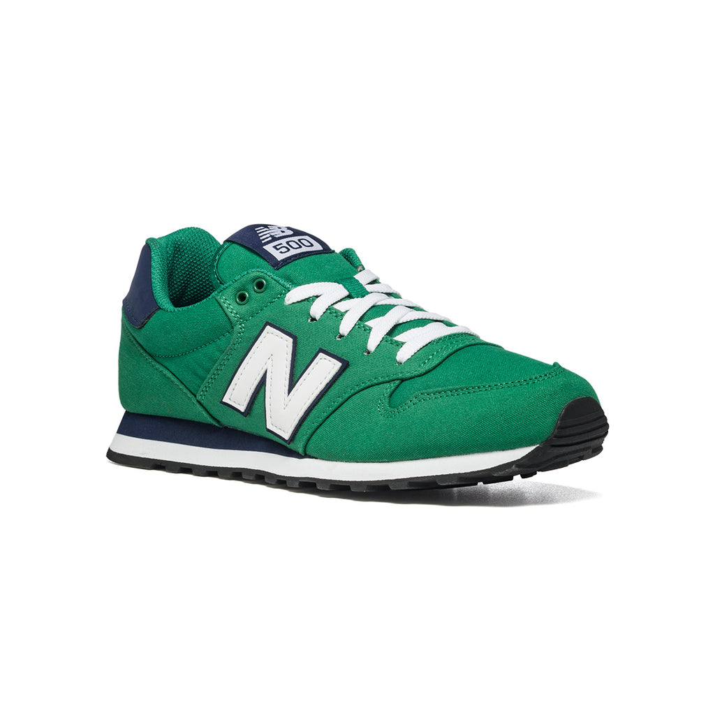 Sneakers verdi in tessuto mesh con logo a contrasto New Balance 500