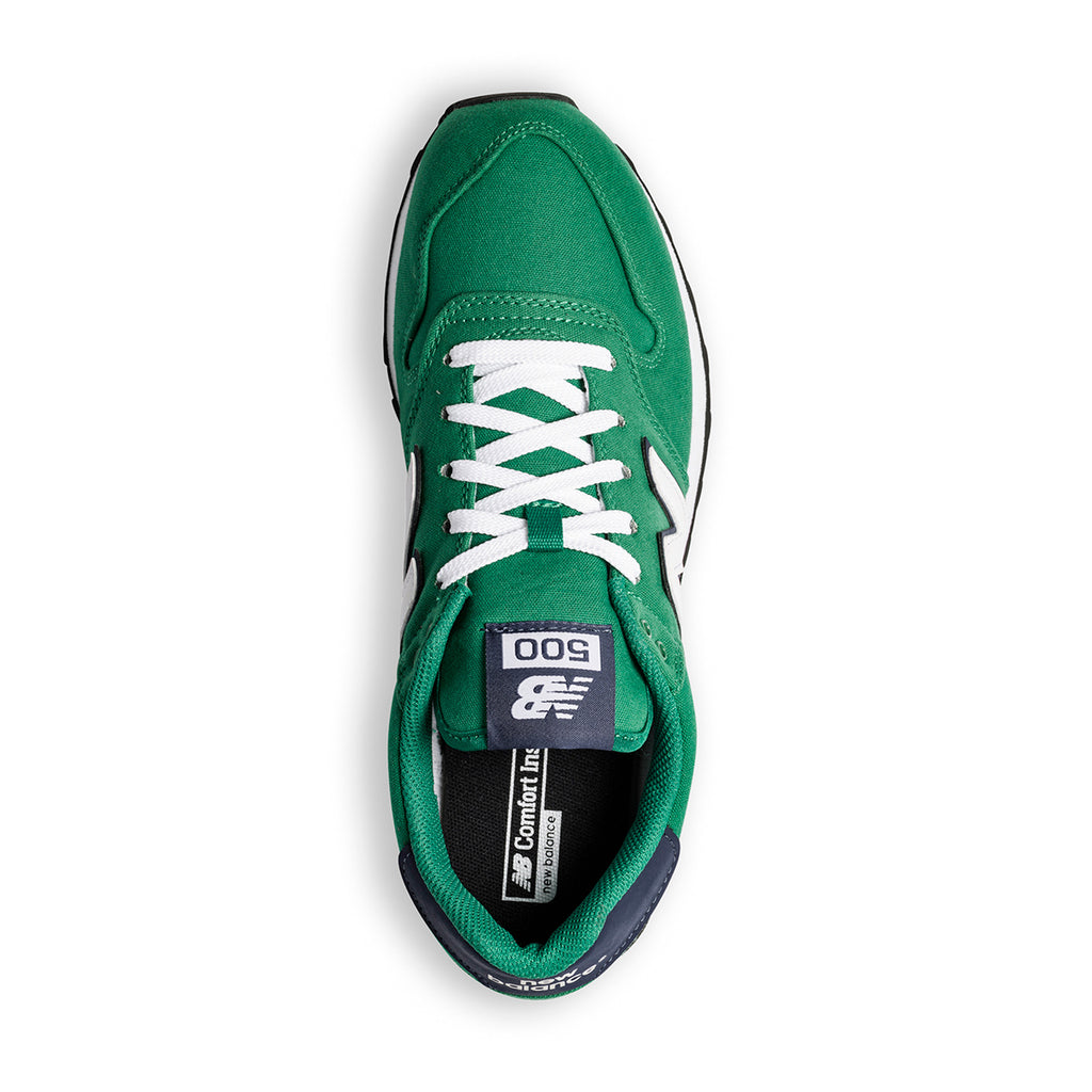 Sneakers verdi in tessuto mesh con logo a contrasto New Balance 500
