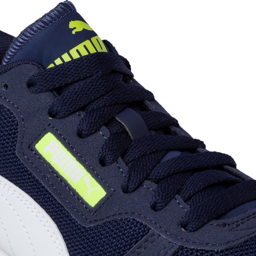 Sneakers blu con dettagli gialli Puma R78