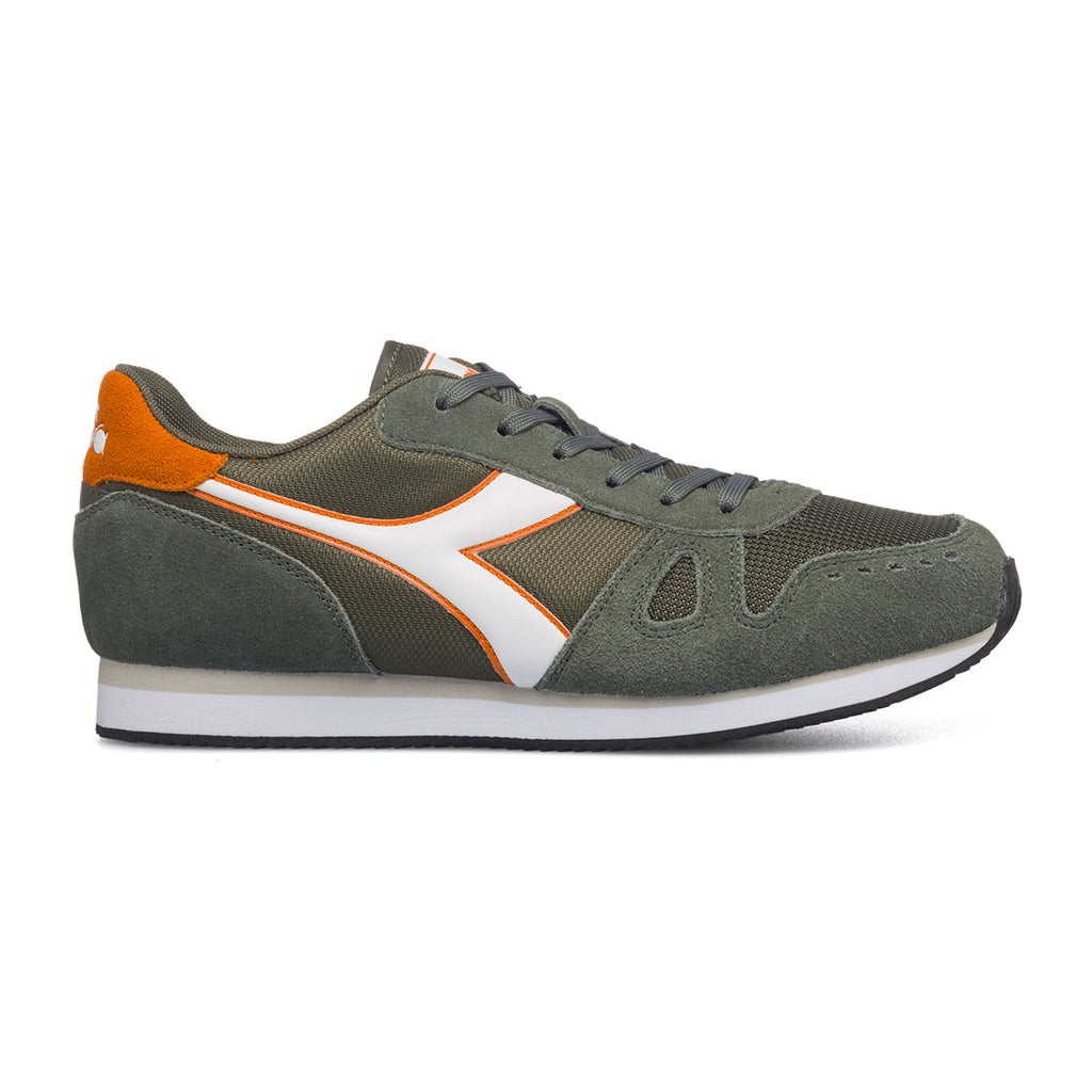 Scarpe da ginnastica verdi da uomo con logo laterale a contrasto Diadora Simple Run