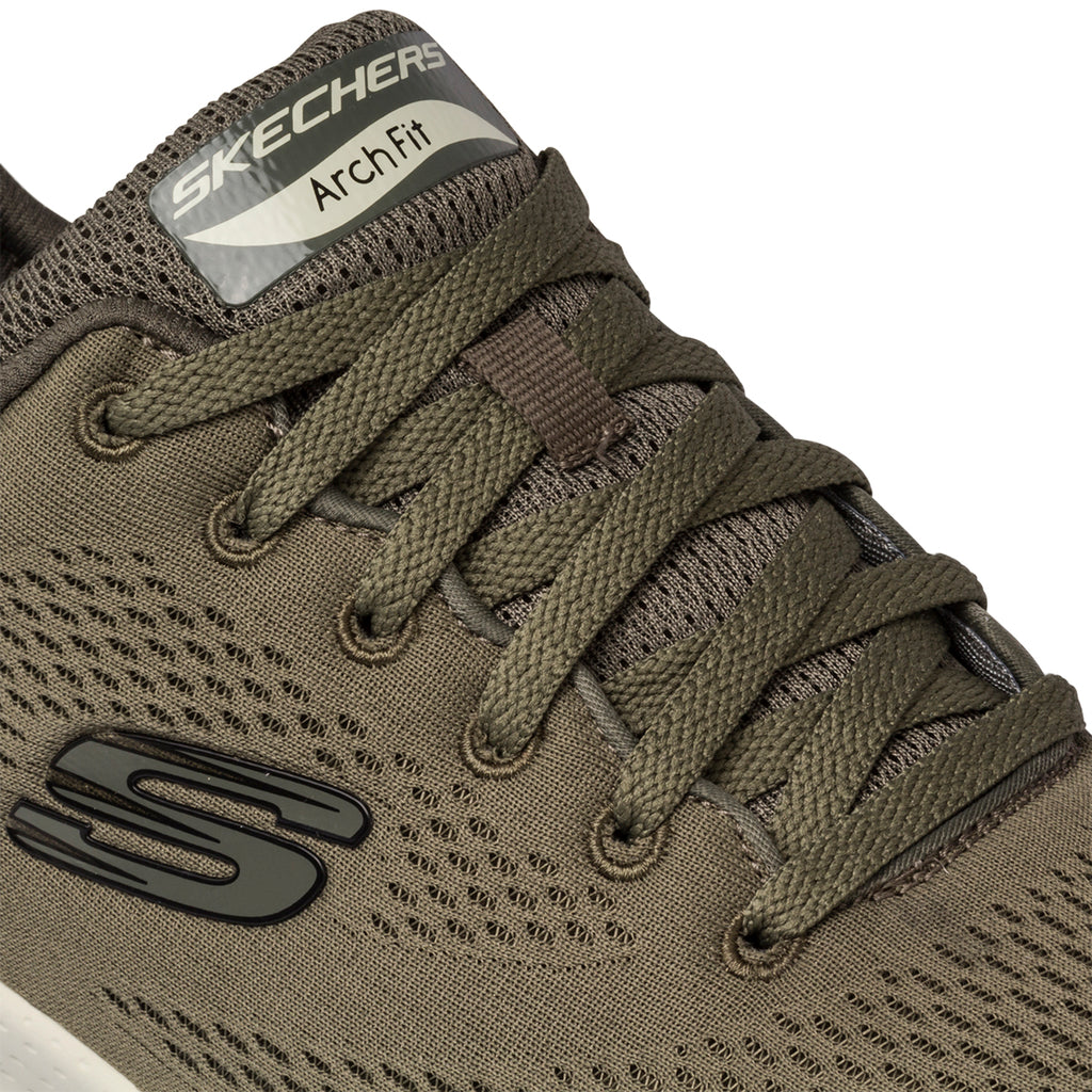 Sneakers verdi da uomo in tessuto mesh con soletta Air-Cooled Skechers Arch-Fit