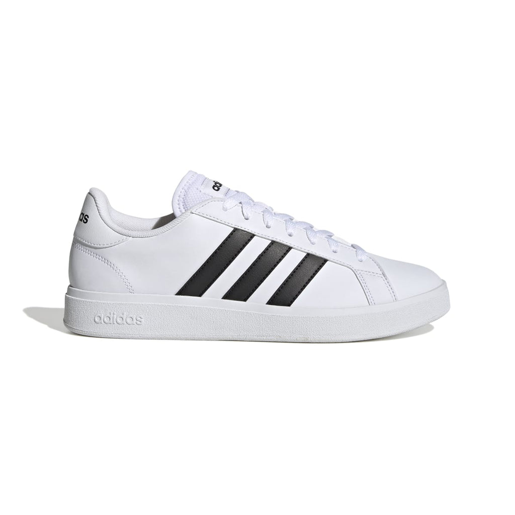 Sneakers bianche da uomo con strisce a contrasto adidas Grand Court Base 2.0