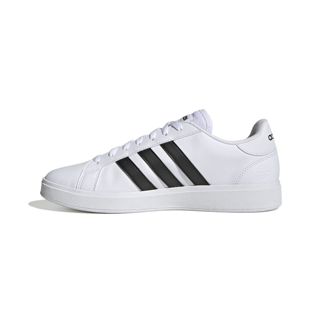 Sneakers bianche da uomo con strisce a contrasto adidas Grand Court Base 2.0