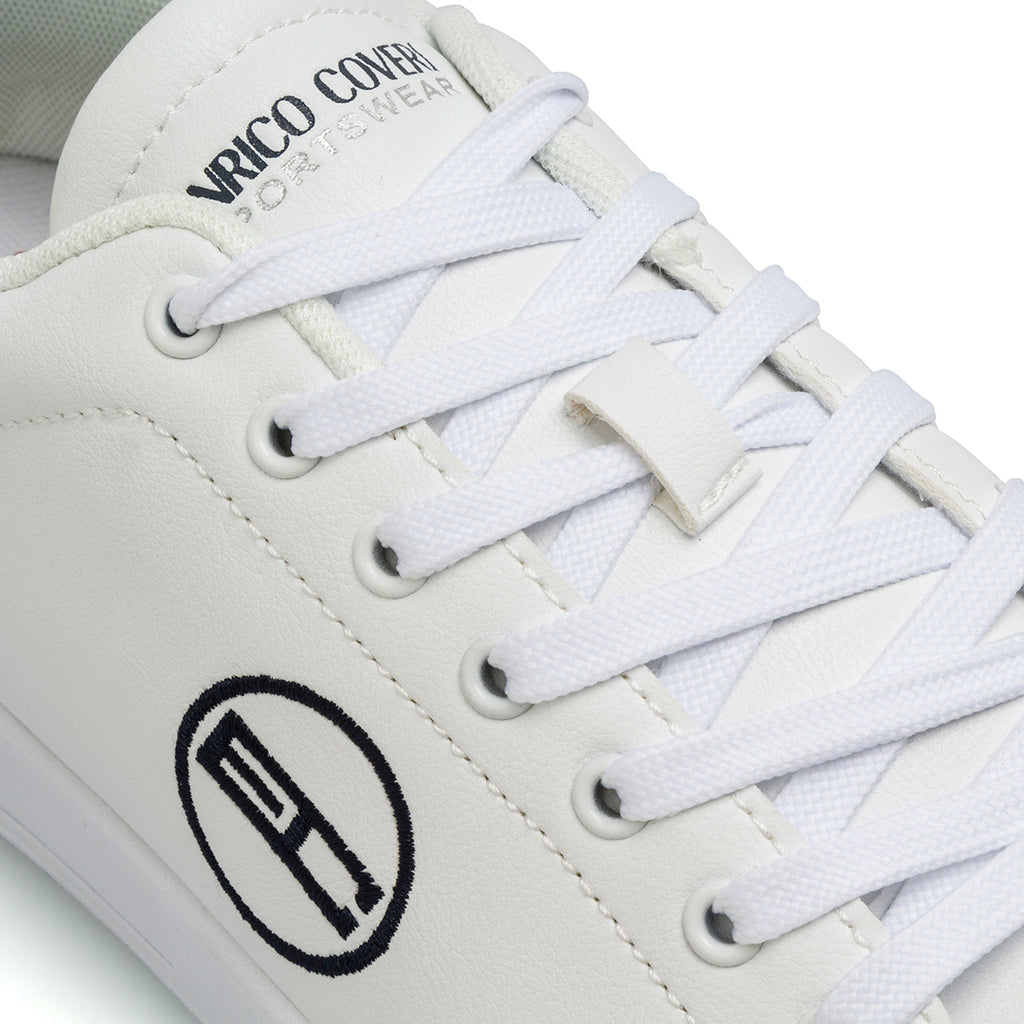 Sneakers bianche da uomo con logo laterale Enrico Coveri