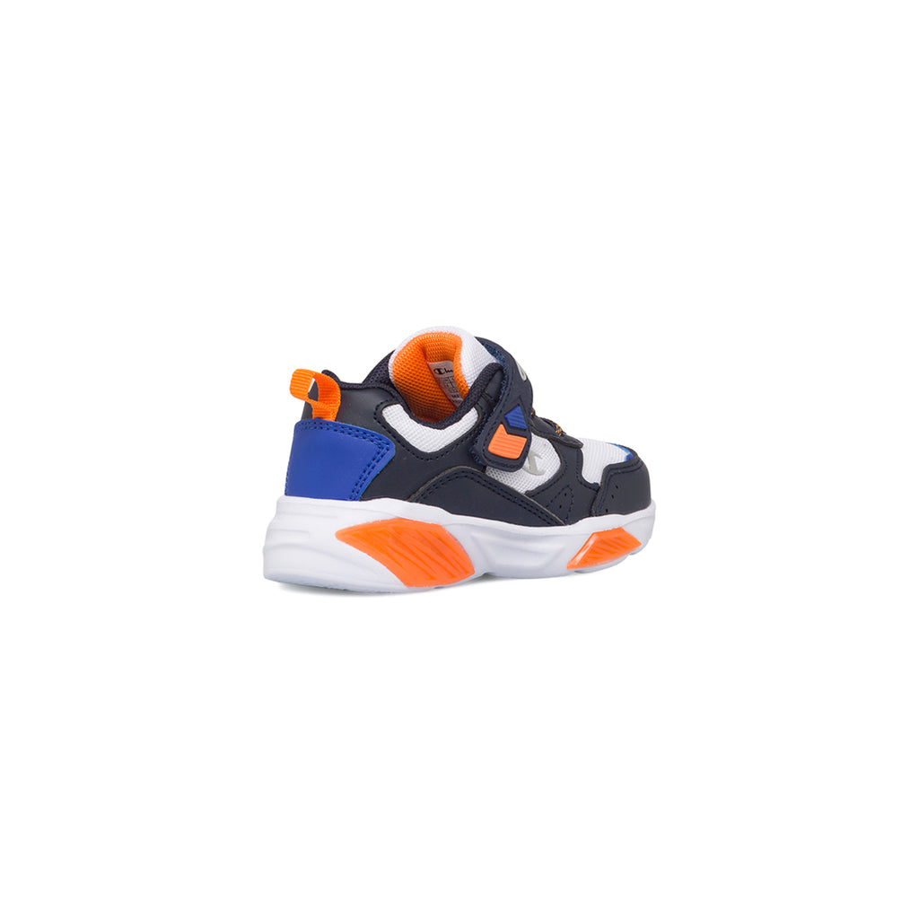 Sneakers primi passi bianche e blu da bambino con luci nella suola Champion Wave PS