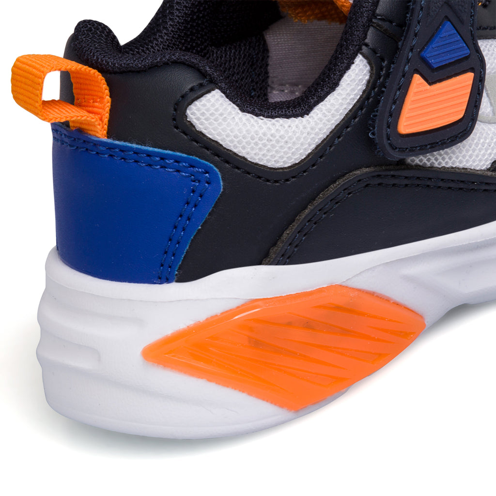 Sneakers primi passi bianche e blu da bambino con luci nella suola Champion Wave PS