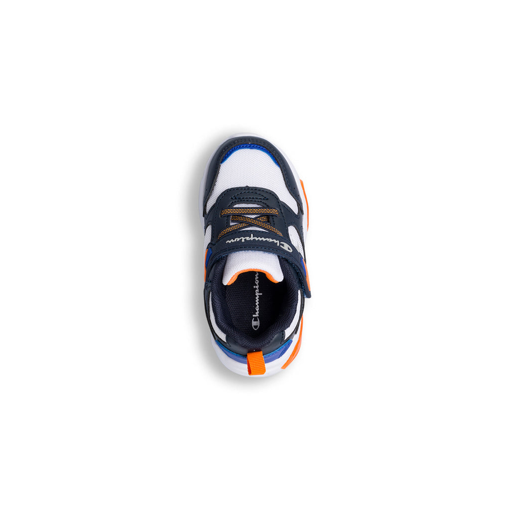 Sneakers primi passi bianche e blu da bambino con luci nella suola Champion Wave PS