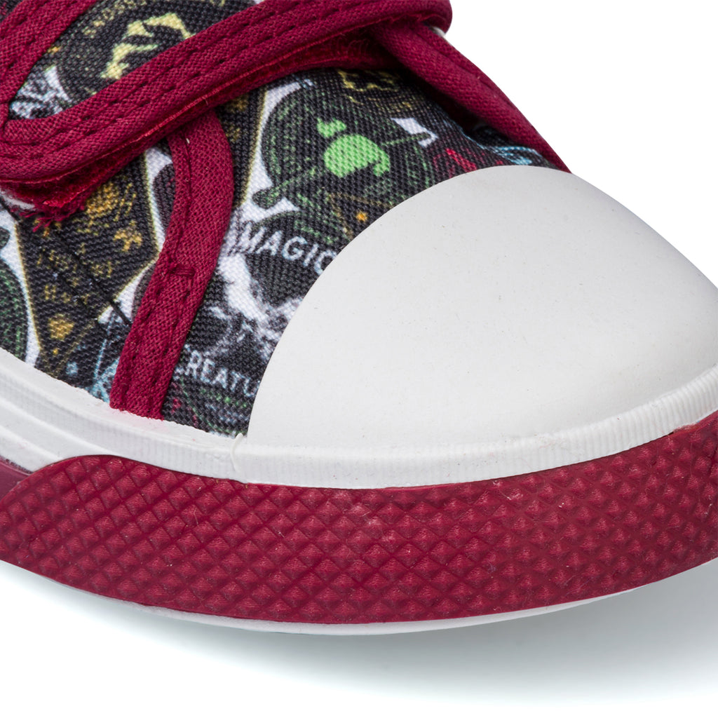 Sneakers primi passi bordeaux da bambino con stampa Harry Potter