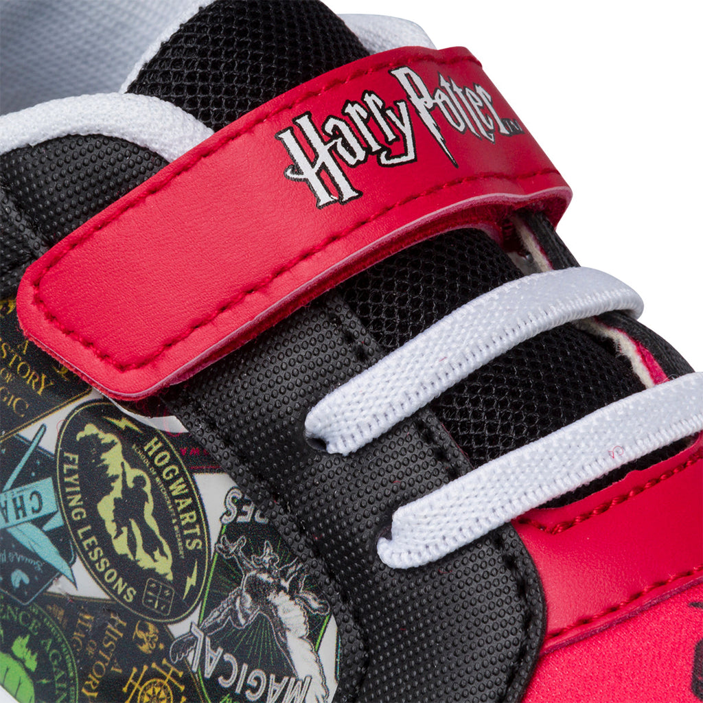 Sneakers primi passi nere da bambino con luci e stampa Harry Potter