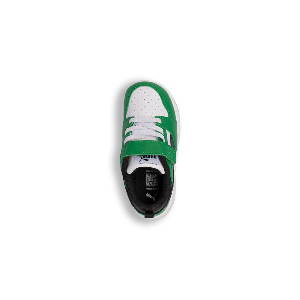 Sneakers primi passi bianche e verdi da bambino Puma Rebound V6 Lo AC+ Inf
