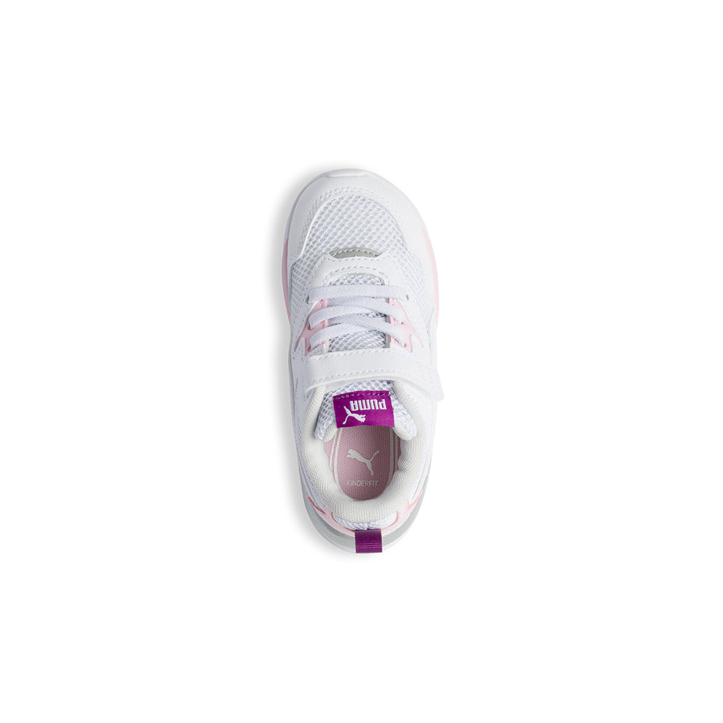 Sneakers bianche in similpelle e tessuto mesh con dettagli rosa e argento Puma X-Ray Lite Ac Inf