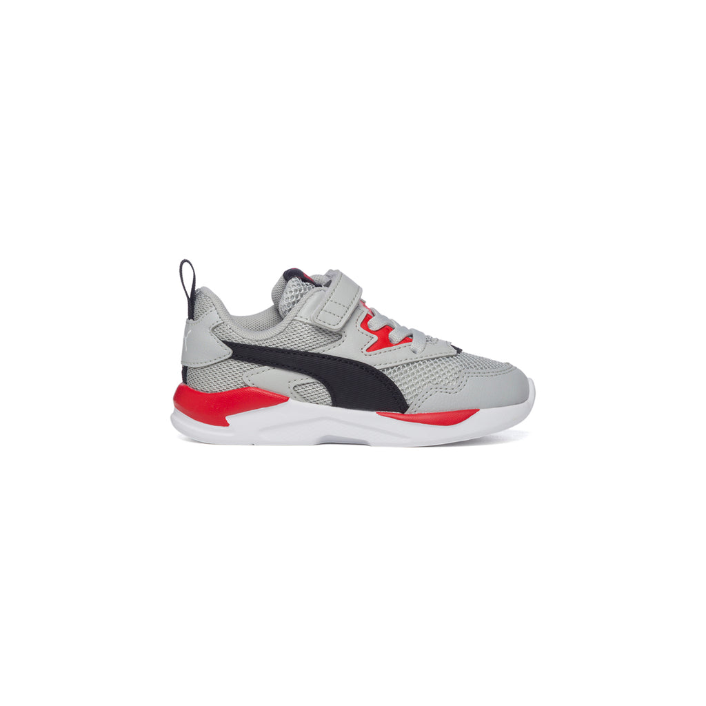 Sneakers grigie in similpelle e tessuto mesh con dettagli rossi e neri Puma X-Ray Lite Ac Inf