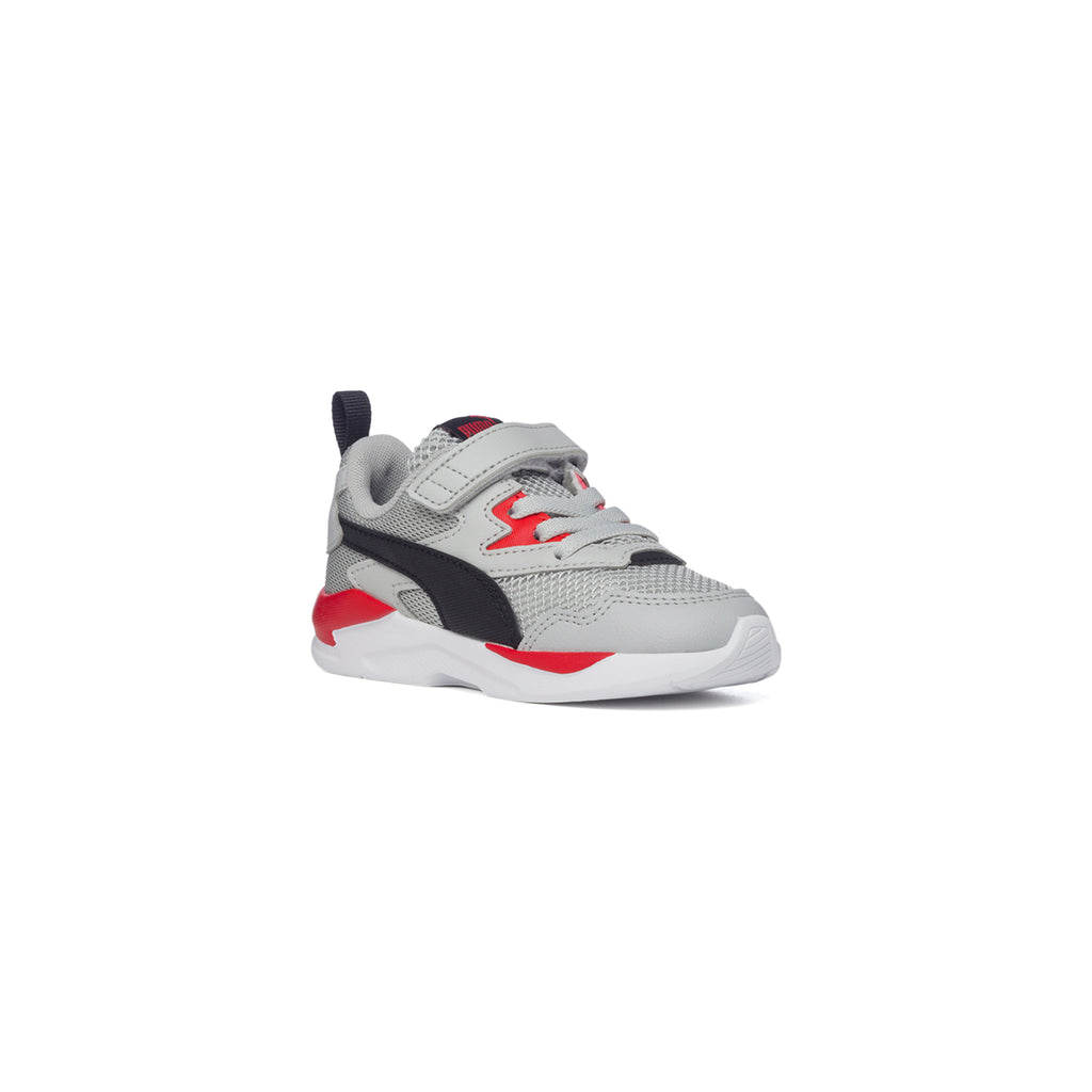 Sneakers grigie in similpelle e tessuto mesh con dettagli rossi e neri Puma X-Ray Lite Ac Inf