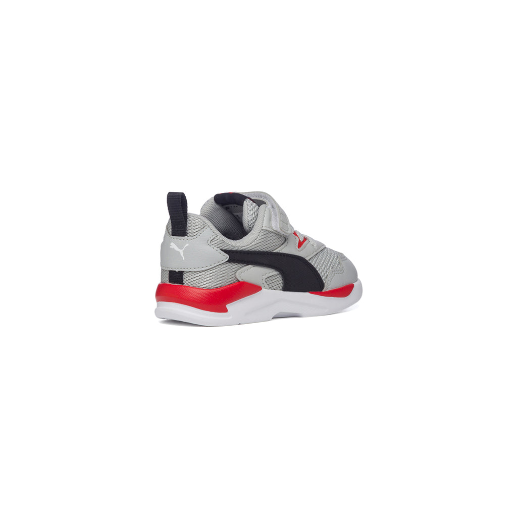 Sneakers grigie in similpelle e tessuto mesh con dettagli rossi e neri Puma X-Ray Lite Ac Inf