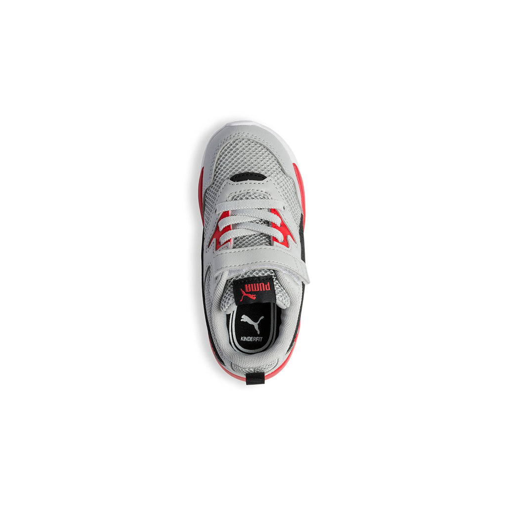 Sneakers grigie in similpelle e tessuto mesh con dettagli rossi e neri Puma X-Ray Lite Ac Inf