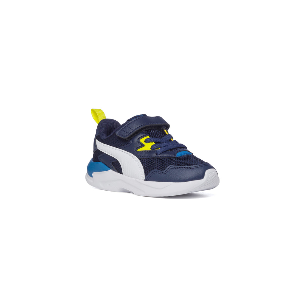 Sneakers blu in similpelle e tessuto mesh con dettagli gialli Puma X-Ray Lite Ac Inf