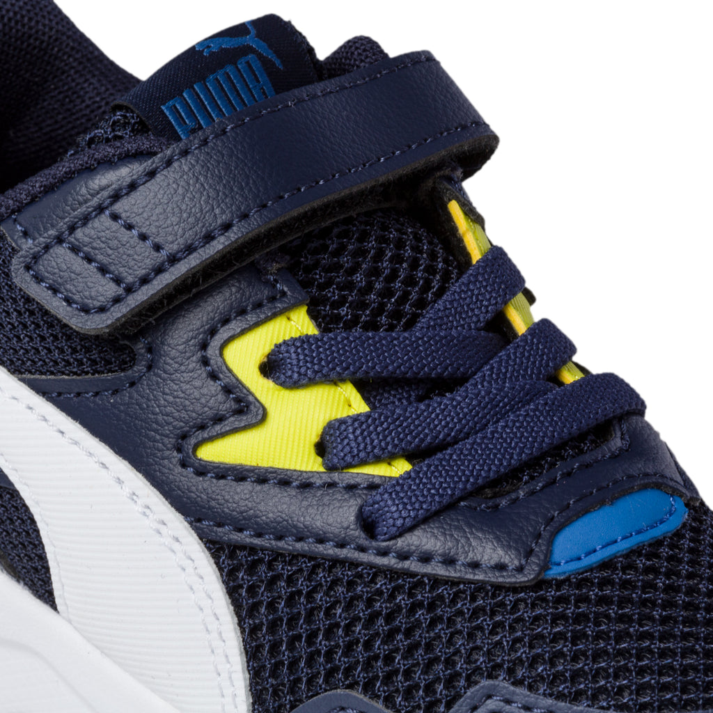 Sneakers blu in similpelle e tessuto mesh con dettagli gialli Puma X-Ray Lite Ac Inf