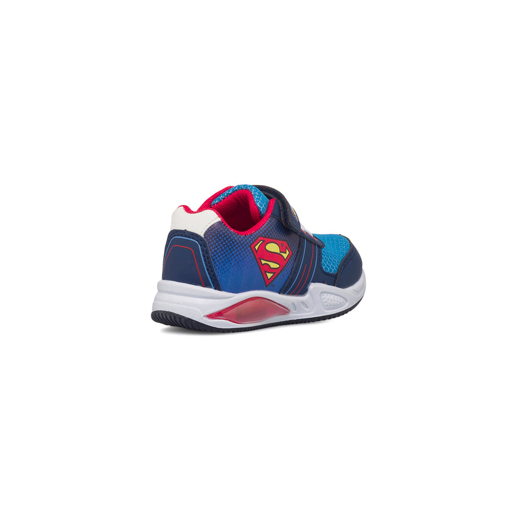 Sneakers primi passi blu da bambino con luci Superman