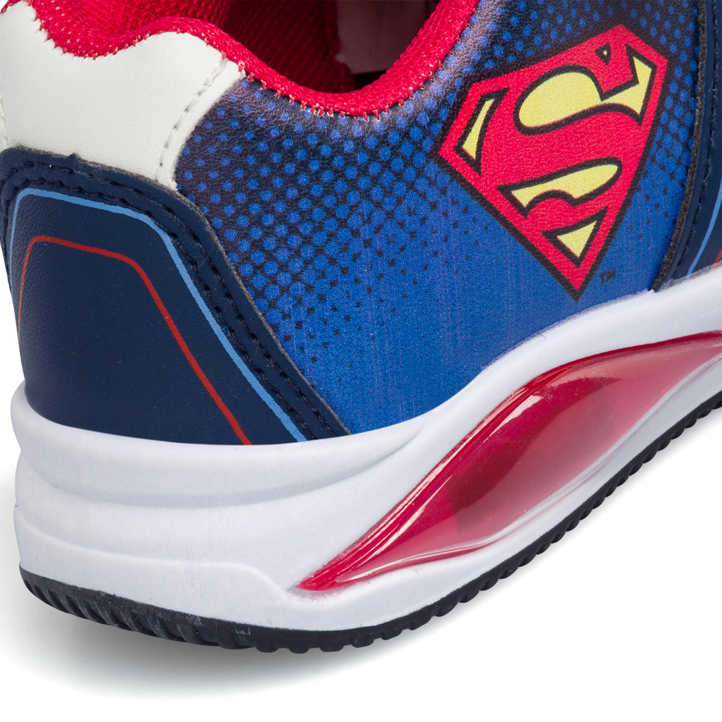 Sneakers primi passi blu da bambino con luci Superman