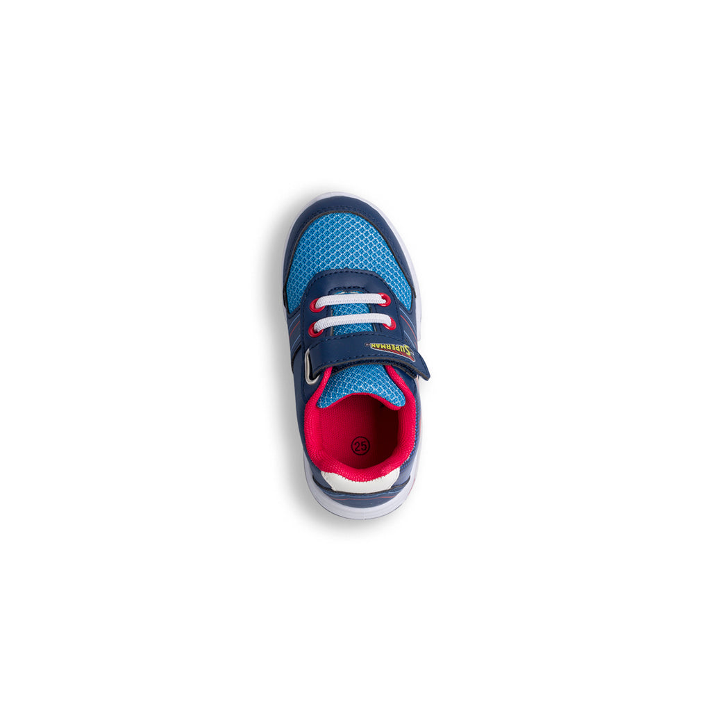 Sneakers primi passi blu da bambino con luci Superman