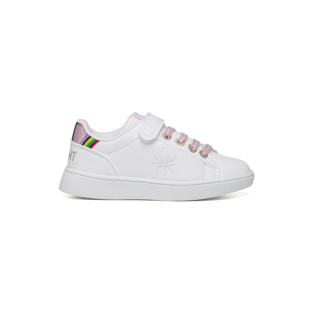 Sneakers bianche con dettaglio laminato sul tallone Benetton Penn Crack Td