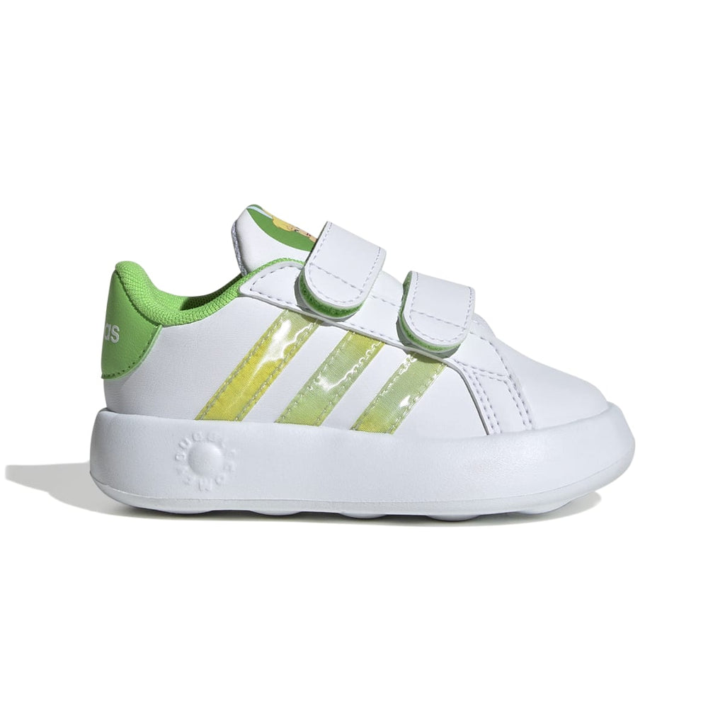 Sneakers primi passi bianche da bambina con stampa Trilli adidas Grand Court 2.0 Tink CF I
