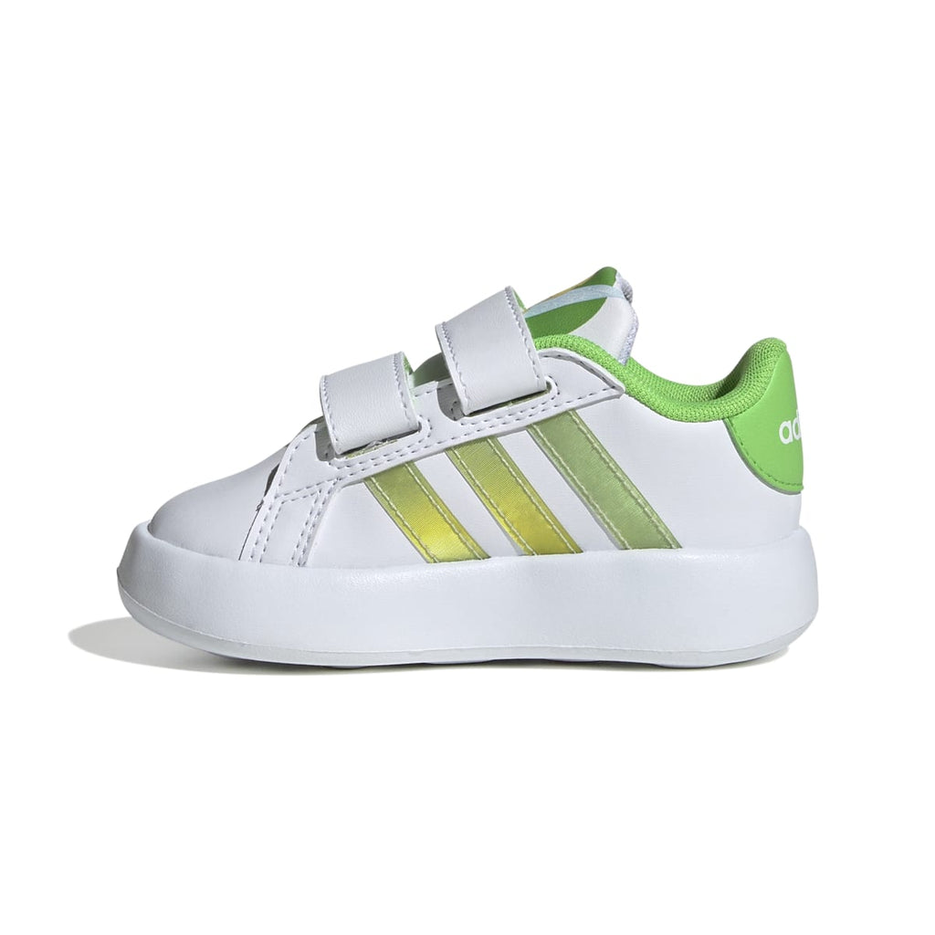 Sneakers primi passi bianche da bambina con stampa Trilli adidas Grand Court 2.0 Tink CF I