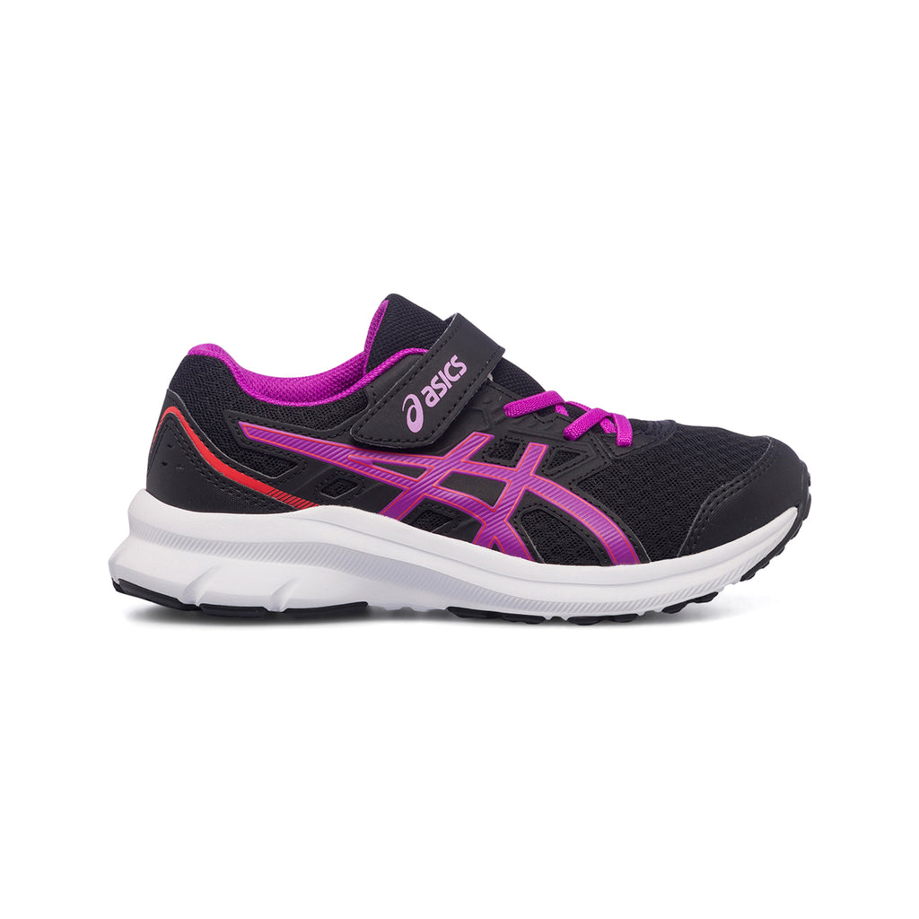 Scarpe da ginnastica nere da bambina con strisce laterali a contrasto Asics Jolt 3 PS