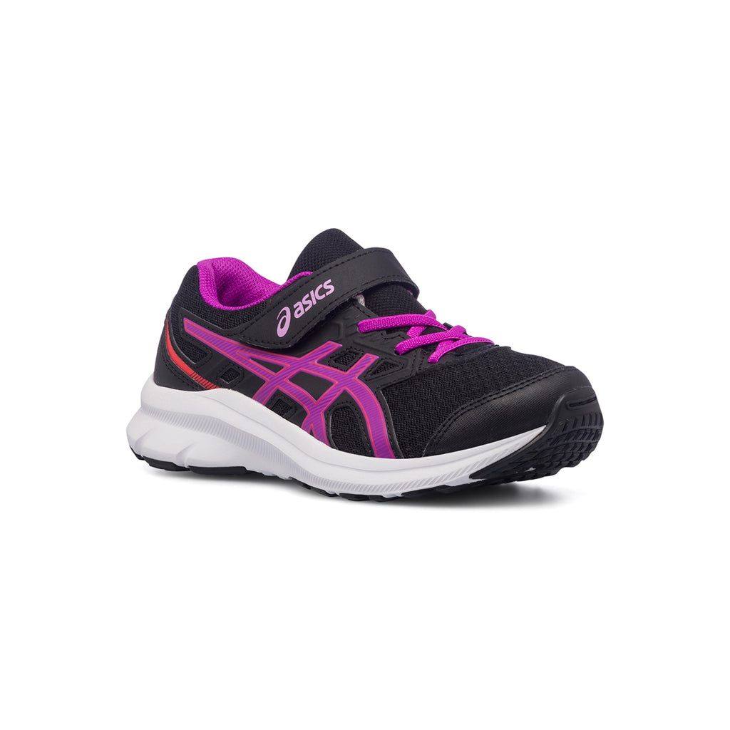 Scarpe da ginnastica nere da bambina con strisce laterali a contrasto Asics Jolt 3 PS