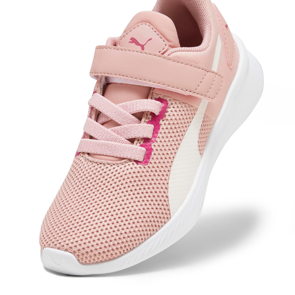 Scarpe da ginnastica rosa da bambina con striscia laterale Puma Flyer Runner V PS